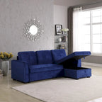 231-cm-Sofa mit Samtbezug, wendbar, umbaubar, mit Stauraum und Schlaffunktion