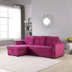 231-cm-Sofa mit Samtbezug, wendbar, umbaubar, mit Stauraum und Schlaffunktion