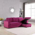 231-cm-Sofa mit Samtbezug, wendbar, umbaubar, mit Stauraum und Schlaffunktion