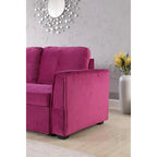231-cm-Sofa mit Samtbezug, wendbar, umbaubar, mit Stauraum und Schlaffunktion