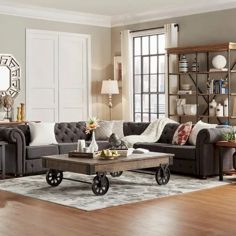 Knightsbridge Chesterfield Ecksofa von iNSPIRE Q Artisan