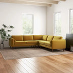 Flavia Mid-Century Modern Ecksofa mit losem Rückenkissen, symmetrisch