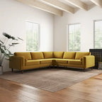 Flavia Mid-Century Modern Ecksofa mit losem Rückenkissen, symmetrisch