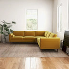 Flavia Mid-Century Modern Ecksofa mit losem Rückenkissen, symmetrisch