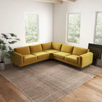 Flavia Mid-Century Modern Ecksofa mit losem Rückenkissen, symmetrisch