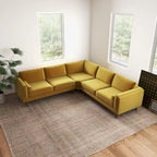 Flavia Mid-Century Modern Ecksofa mit losem Rückenkissen, symmetrisch