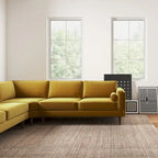 Flavia Mid-Century Modern Ecksofa mit losem Rückenkissen, symmetrisch