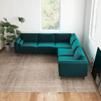Flavia Mid-Century Modern Ecksofa mit losem Rückenkissen, symmetrisch