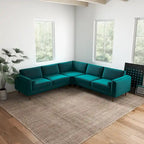 Flavia Mid-Century Modern Ecksofa mit losem Rückenkissen, symmetrisch