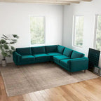Flavia Mid-Century Modern Ecksofa mit losem Rückenkissen, symmetrisch