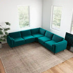Flavia Mid-Century Modern Ecksofa mit losem Rückenkissen, symmetrisch