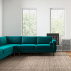 Flavia Mid-Century Modern Ecksofa mit losem Rückenkissen, symmetrisch