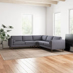 Flavia Mid-Century Modern Ecksofa mit losem Rückenkissen, symmetrisch