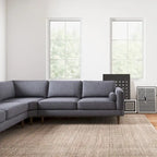 Flavia Mid-Century Modern Ecksofa mit losem Rückenkissen, symmetrisch