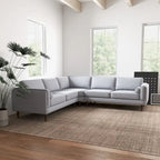 Flavia Mid-Century Modern Ecksofa mit losem Rückenkissen, symmetrisch