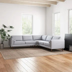 Flavia Mid-Century Modern Ecksofa mit losem Rückenkissen, symmetrisch