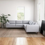 Flavia Mid-Century Modern Ecksofa mit losem Rückenkissen, symmetrisch