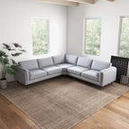 Flavia Mid-Century Modern Ecksofa mit losem Rückenkissen, symmetrisch