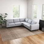 Flavia Mid-Century Modern Ecksofa mit losem Rückenkissen, symmetrisch