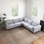 Flavia Mid-Century Modern Ecksofa mit losem Rückenkissen, symmetrisch