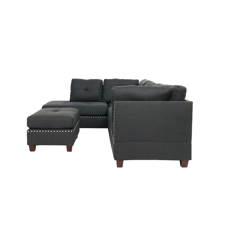 Bobkona Chaise Polsterbezogene, 3-teilige, umkehrbare Ecksofa-Garnitur