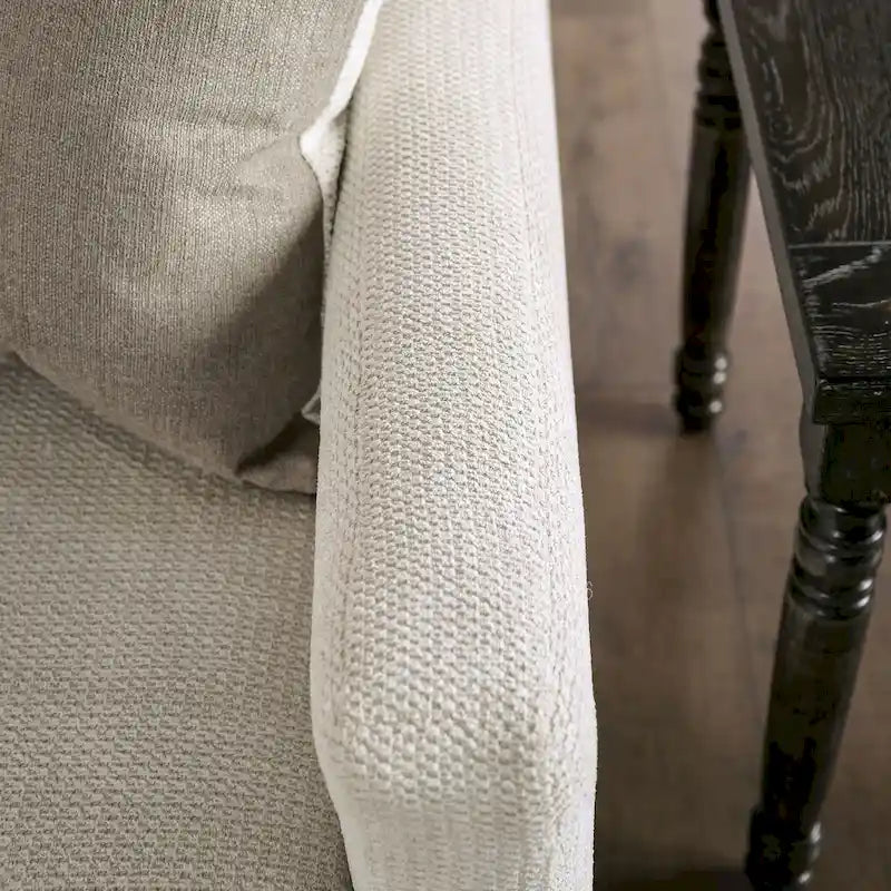 Swik Ecksofa von Furniture of America, L-förmig, aus elfenbeinfarbenem Chenille, modern