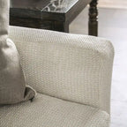 Swik Ecksofa von Furniture of America, L-förmig, aus elfenbeinfarbenem Chenille, modern