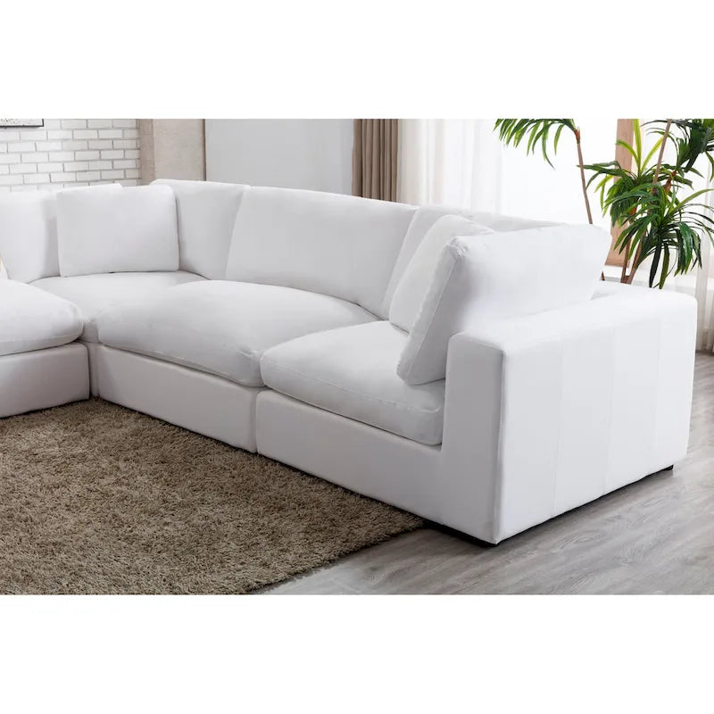 Roundhill Furniture Rivas Zeitgenössisches 6-teiliges Modulsofa mit Federfüllung
