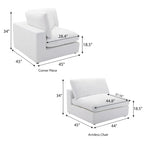 Roundhill Furniture Rivas Zeitgenössisches 6-teiliges Modulsofa mit Federfüllung