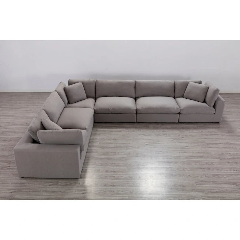 Roundhill Furniture Rivas Zeitgenössisches 6-teiliges Modulsofa mit Federfüllung