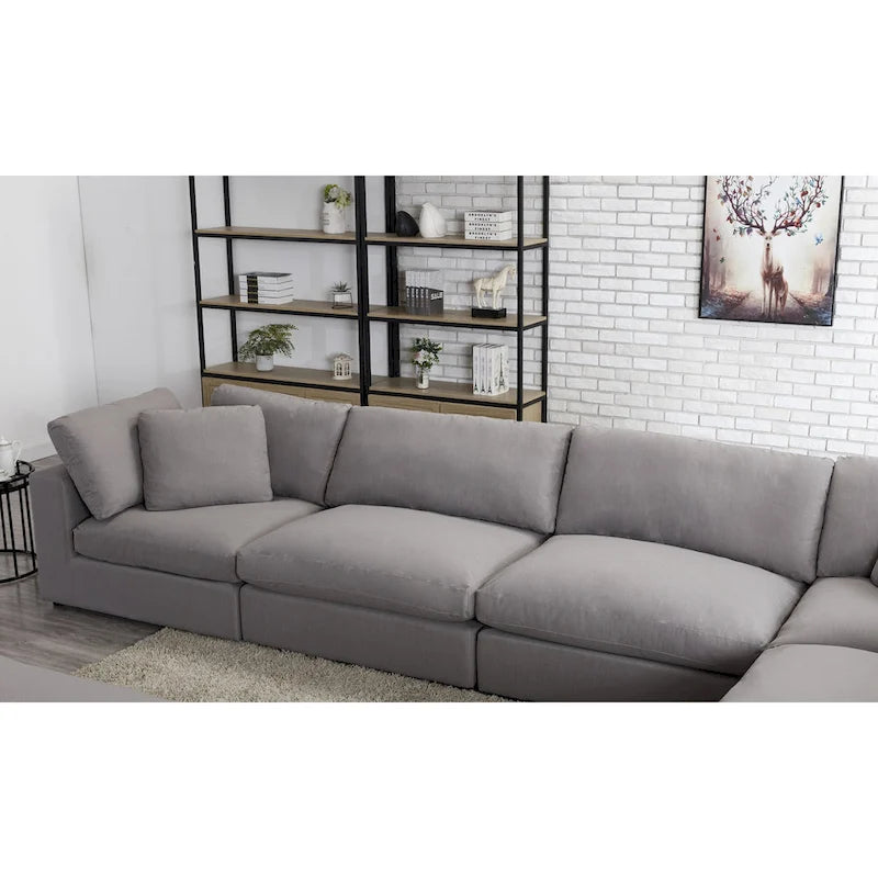 Roundhill Furniture Rivas Zeitgenössisches 6-teiliges Modulsofa mit Federfüllung