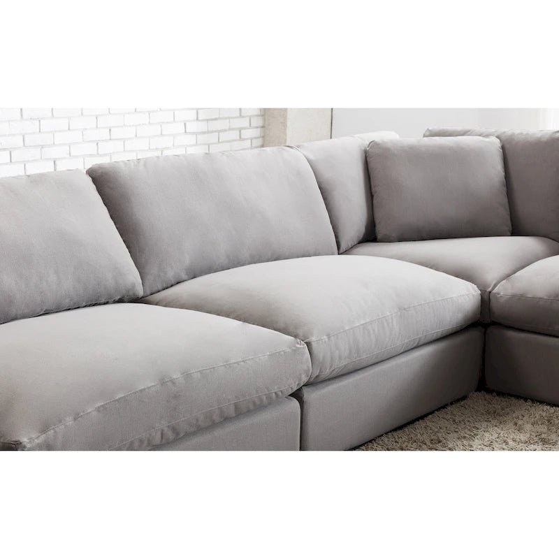 Roundhill Furniture Rivas Zeitgenössisches 6-teiliges Modulsofa mit Federfüllung