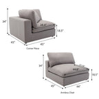 Roundhill Furniture Rivas Zeitgenössisches 6-teiliges Modulsofa mit Federfüllung