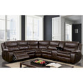 Furniture of America Sory Übergangs-Ecksofa aus Kunstleder mit Relaxfunktion