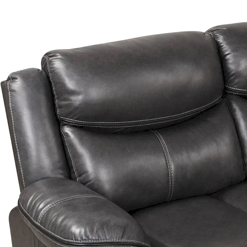 Furniture of America Sory Übergangs-Ecksofa aus Kunstleder mit Relaxfunktion
