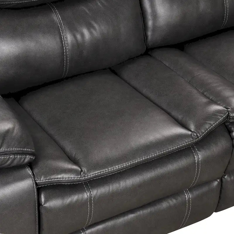 Furniture of America Sory Übergangs-Ecksofa aus Kunstleder mit Relaxfunktion