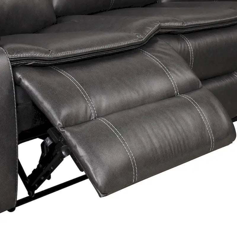 Furniture of America Sory Übergangs-Ecksofa aus Kunstleder mit Relaxfunktion