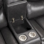 Furniture of America Sory Übergangs-Ecksofa aus Kunstleder mit Relaxfunktion