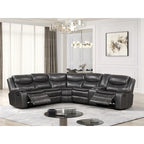 Furniture of America Sory Übergangs-Ecksofa aus Kunstleder mit Relaxfunktion