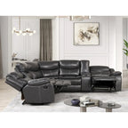Furniture of America Sory Übergangs-Ecksofa aus Kunstleder mit Relaxfunktion