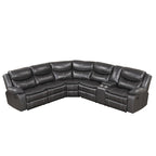 Furniture of America Sory Übergangs-Ecksofa aus Kunstleder mit Relaxfunktion