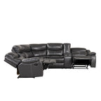 Furniture of America Sory Übergangs-Ecksofa aus Kunstleder mit Relaxfunktion