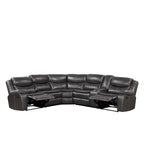 Furniture of America Sory Übergangs-Ecksofa aus Kunstleder mit Relaxfunktion