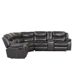 Furniture of America Sory Übergangs-Ecksofa aus Kunstleder mit Relaxfunktion