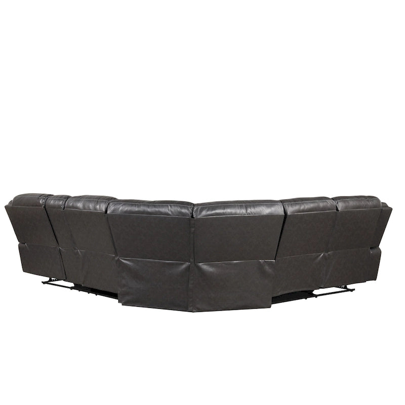 Furniture of America Sory Übergangs-Ecksofa aus Kunstleder mit Relaxfunktion