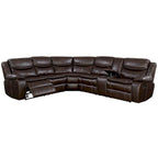 Furniture of America Sory Übergangs-Ecksofa aus Kunstleder mit Relaxfunktion