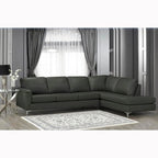 Malibu Ecksofa aus Narbenleder - 122,5 x 85 x 36,5 x 35