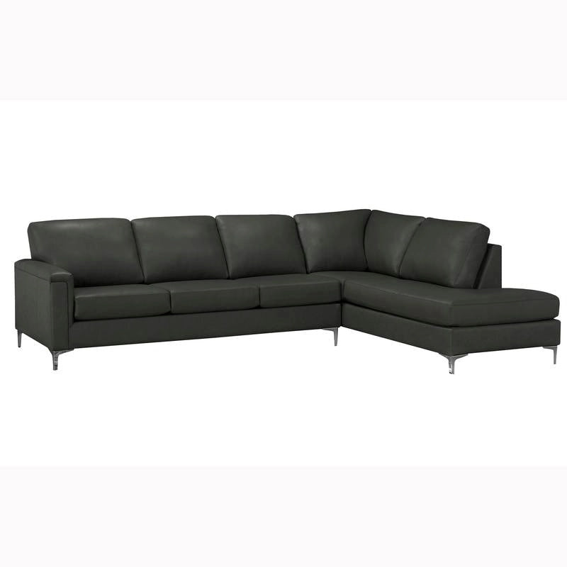 Malibu Ecksofa aus Narbenleder - 122,5 x 85 x 36,5 x 35