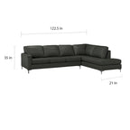 Malibu Ecksofa aus Narbenleder - 122,5 x 85 x 36,5 x 35