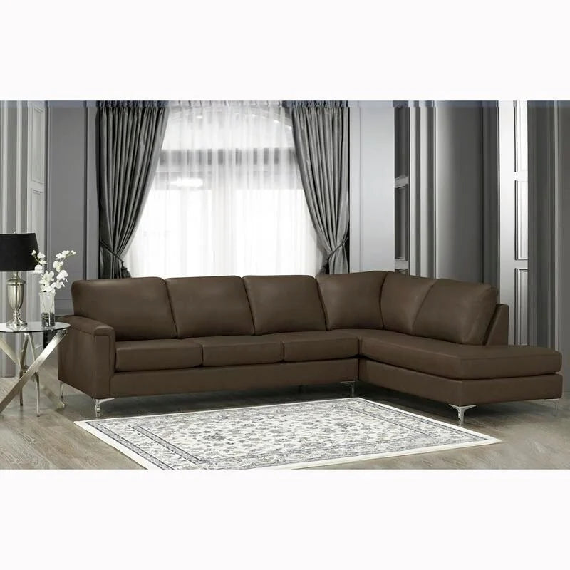 Malibu Ecksofa aus Narbenleder - 122,5 x 85 x 36,5 x 35